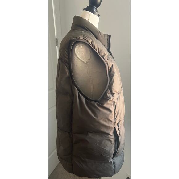 Eddie Bauer Premium Brown Goose Down Puffer Vest Full Zip Pockets Adult XL Tall - Picture 4 of 16
